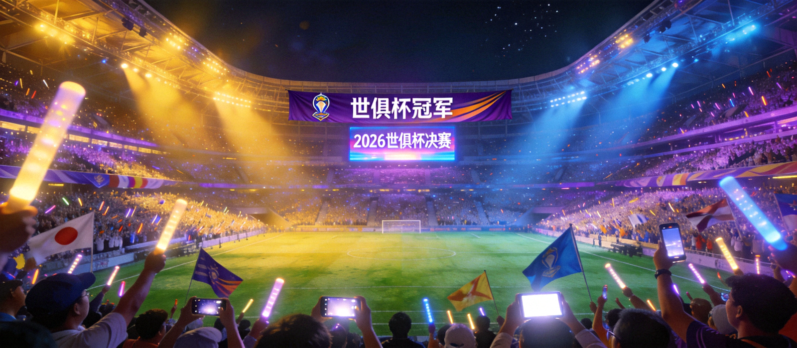 2026世俱杯决赛球场夜景与全场球迷助威画面