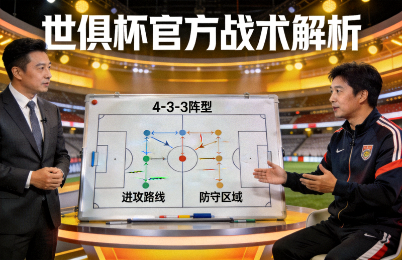 世俱杯官方战术解析演播室与教练板画面